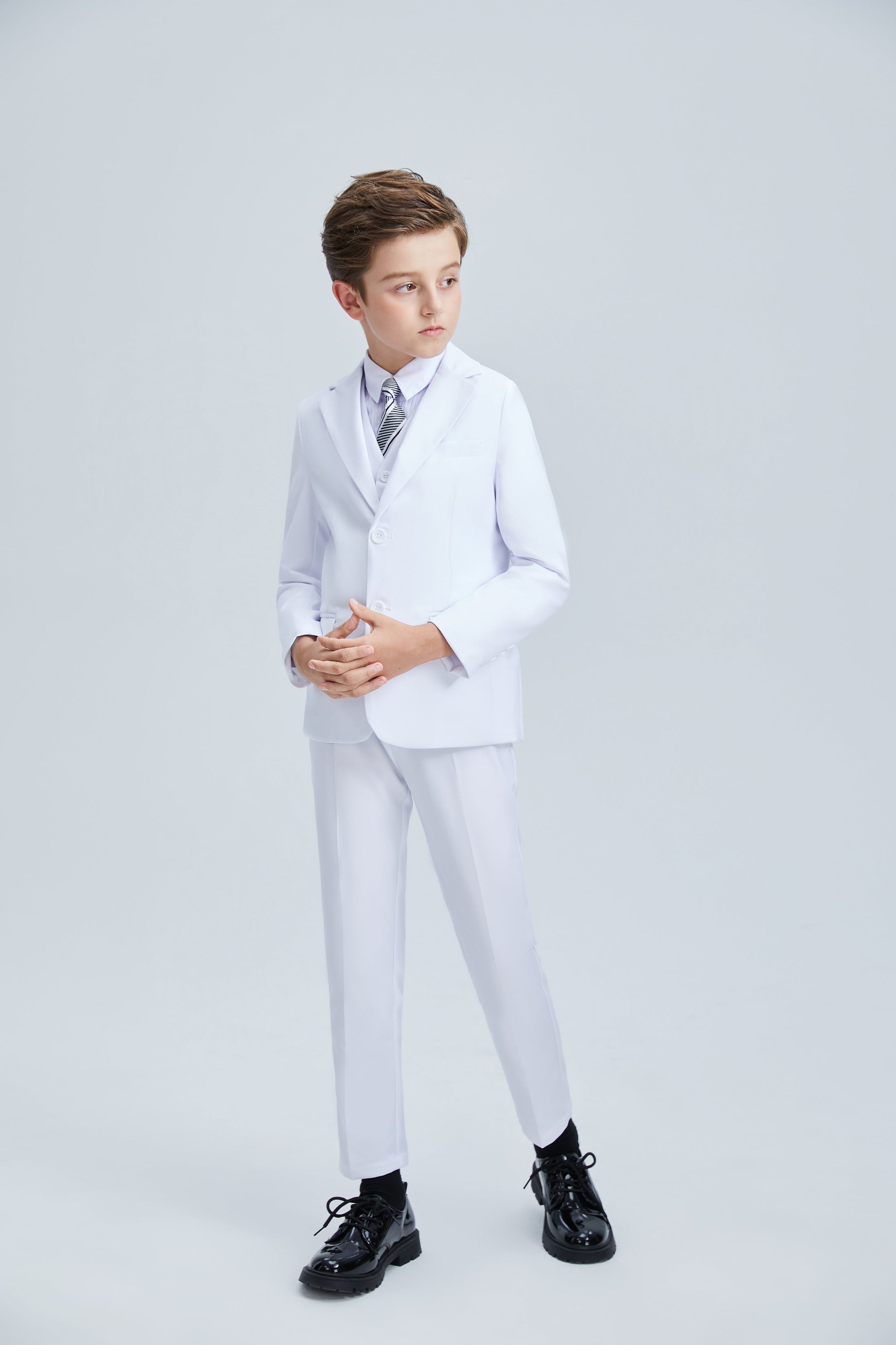 White Tuxedo 5 Piece Boys Suits