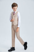 Charger l'image dans la visionneuse de la galerie, Champagne Classic 4 Piece Boys Suits With Vest+Pants+Shirt+Tie
