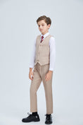 Load image into Gallery viewer, Champagne Classic 4 Piece Boys Suits With Vest+Pants+Shirt+Tie
