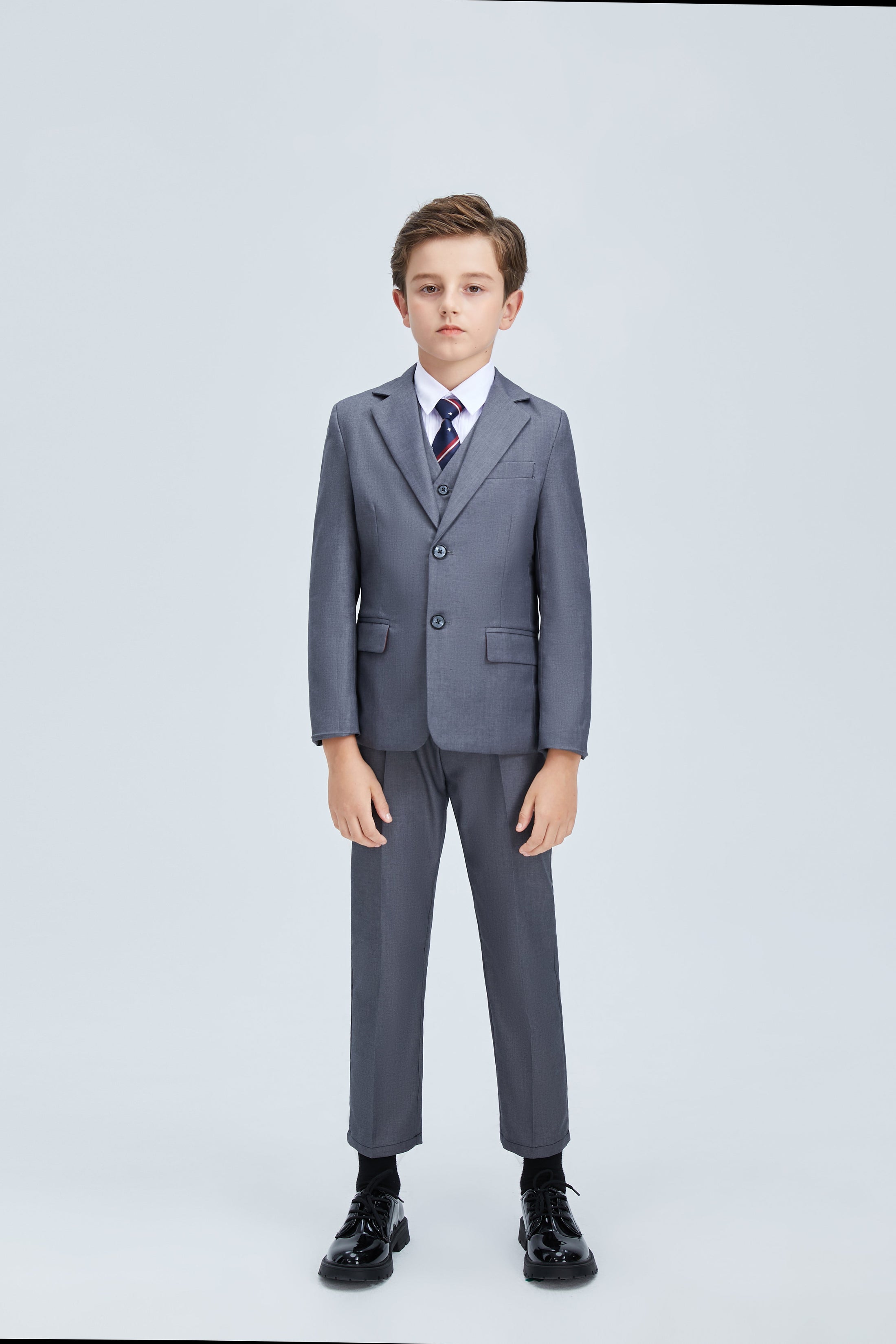 Grey Formal Classic 5 Piece Boys Suits