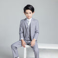 Load image into Gallery viewer, Light Grey Formal Classic 5 Piece Boys Suits
