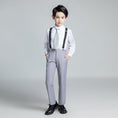 Load image into Gallery viewer, Light Grey Formal Classic 5 Piece Boys Suits
