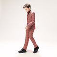 Load image into Gallery viewer, Red Plaid Elegant 5 Piece Boys Suits
