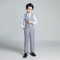 Load image into Gallery viewer, Light Grey Formal Classic 5 Piece Boys Suits
