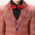 Load image into Gallery viewer, Red Plaid Elegant 5 Piece Boys Suits
