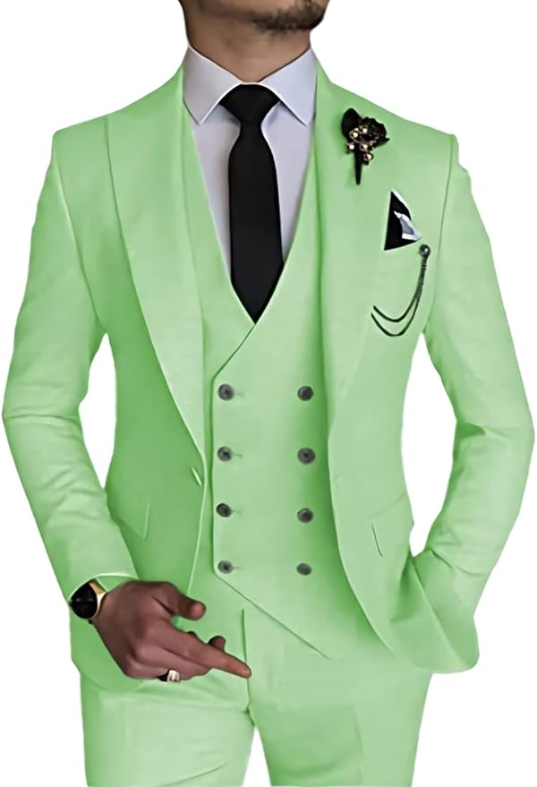 Double Breasted Suit One Button 3 Piece Men's Suit