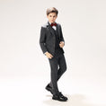 Load image into Gallery viewer, Grey Woolen Elegant 5 Piece Boys Suits
