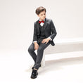 Load image into Gallery viewer, Grey Woolen Elegant 5 Piece Boys Suits
