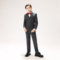 Load image into Gallery viewer, Grey Woolen Elegant 5 Piece Boys Suits
