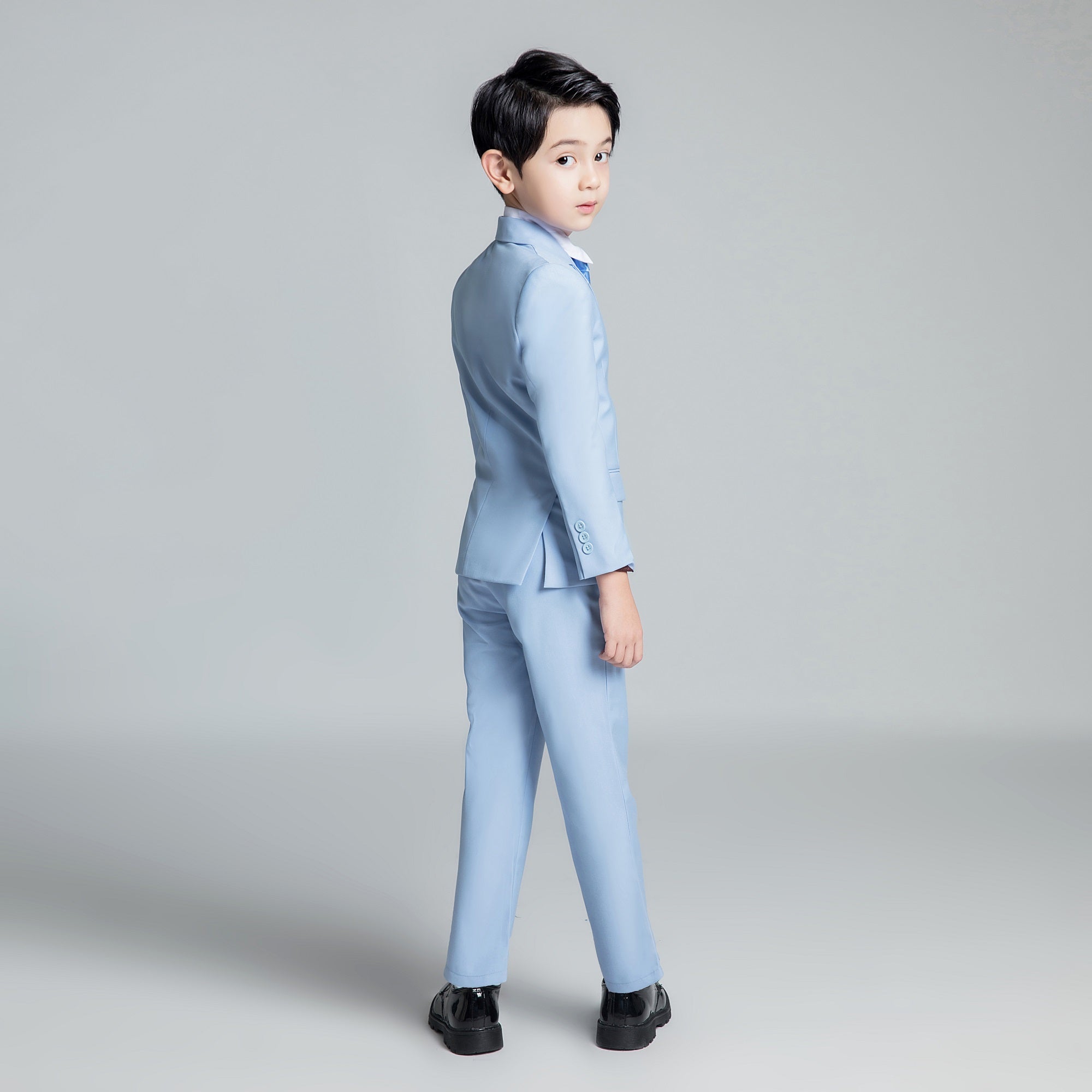 Light Blue Kid Boys Classic 5 Piece Boys Suits