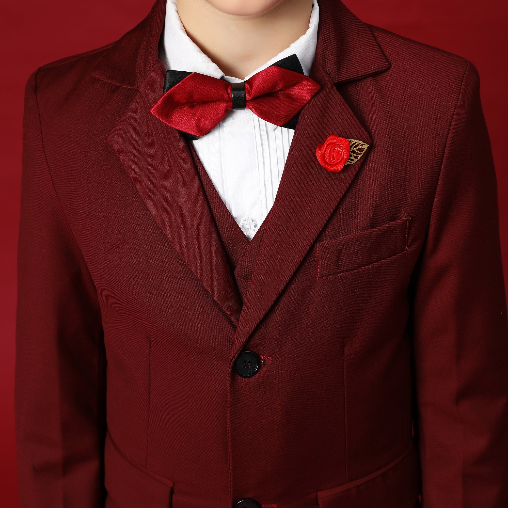 Burgundy Boys Formal Blazer, Popular School Jacket