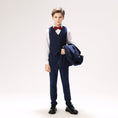 Load image into Gallery viewer, Navy Kid Formal Classic 5 Piece Boys Suits
