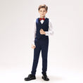 Load image into Gallery viewer, Navy Kid Formal Classic 5 Piece Boys Suits
