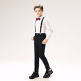 Load image into Gallery viewer, Navy Plaid Elegant 5 Piece Boys Suits
