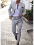 Bild in Galerie-Betrachter laden, Men's Linen Suits Summer Beach Wedding Suits 2 Piece Suits Tailored Fit 2024
