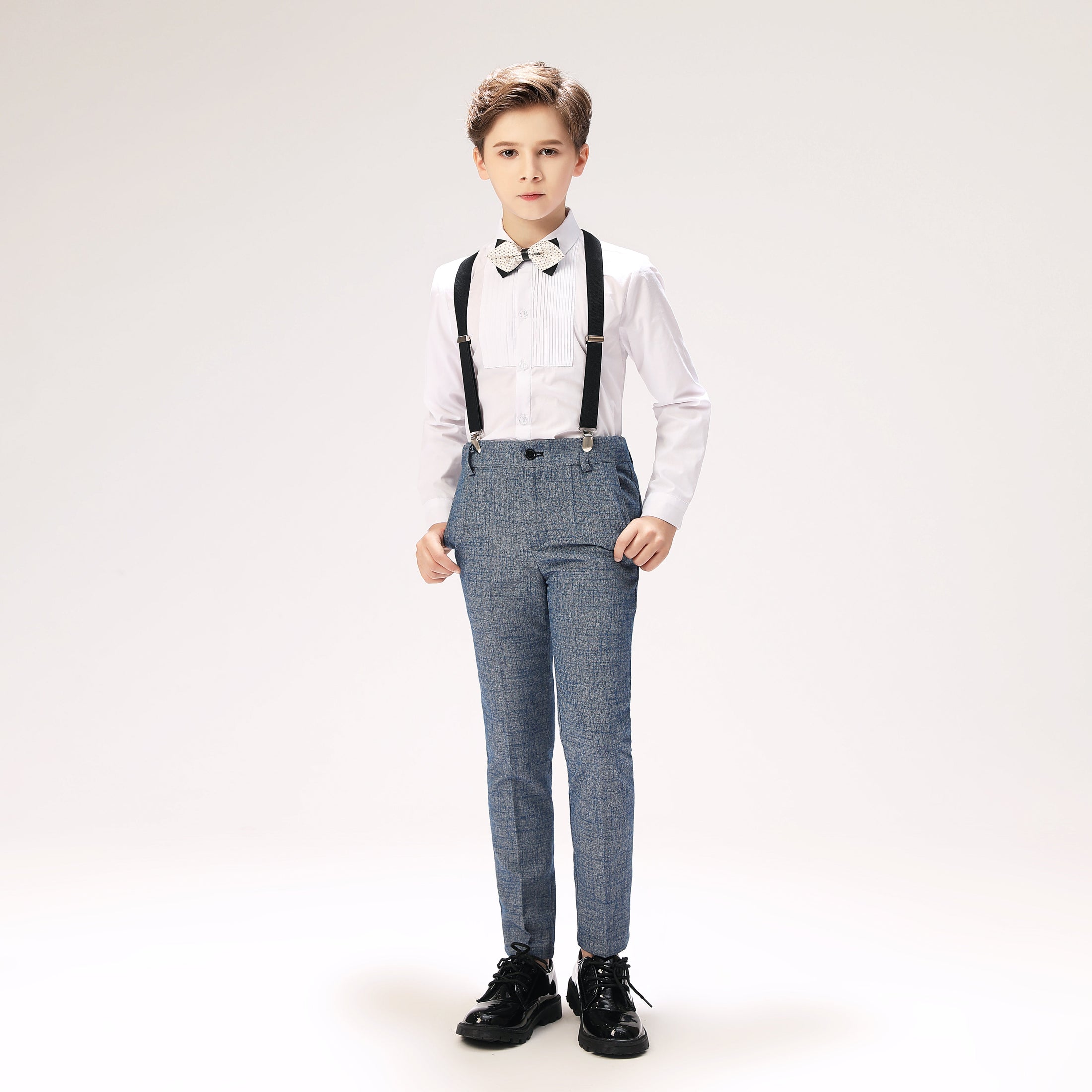 Grey Formal 5 Piece Boys Suits