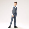 Cargar la imagen en la vista de la galería, Grey Formal 4 Piece Boys Suits
