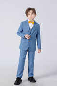 Bild in Galerie-Betrachter laden, Light Blue Plaid Elegant Formal 5 Piece Boys Suits
