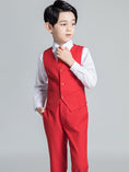 Cargar la imagen en la vista de la galería, Red Classic Suits Set 5 Piece Boys Suits
