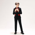 Cargar la imagen en la vista de la galería, Black Classic Suits Set 5 Piece Boys Suits
