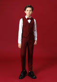 Cargar la imagen en la vista de la galería, Burgundy Formal School 5 Piece Boys Suits
