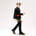 Cargar la imagen en la vista de la galería, Black Classic Suits Set 5 Piece Boys Suits
