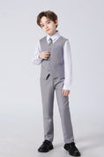 Load image into Gallery viewer, Light Grey Formal Classic 5 Piece Boys Suits
