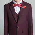 Load image into Gallery viewer, Purple Red Fashion 5 Piece Boys Suits
