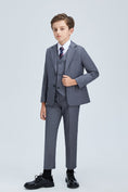 Load image into Gallery viewer, Grey Formal Classic 5 Piece Boys Suits
