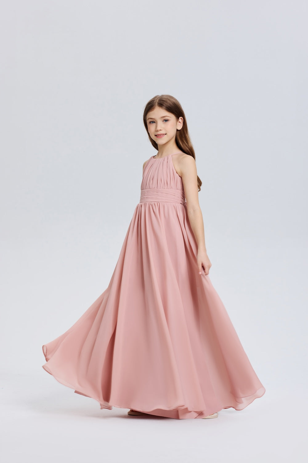 Stylish A-Line Halter Chiffon Flower Girl Dress