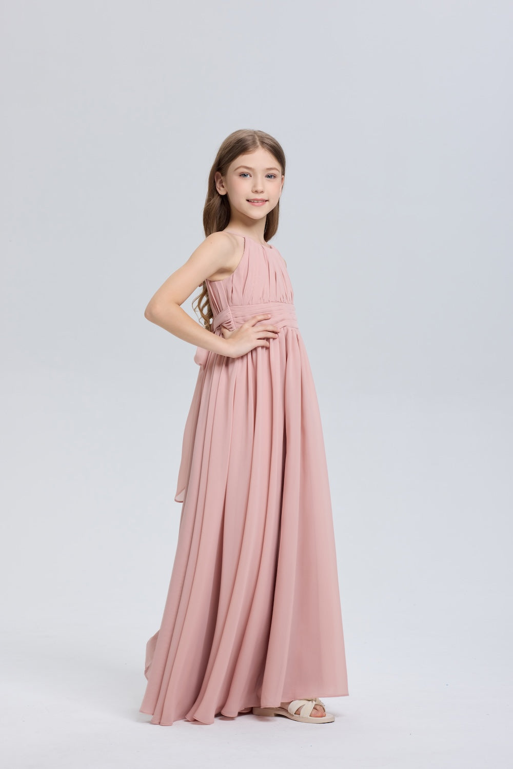 Stylish A-Line Halter Chiffon Flower Girl Dress