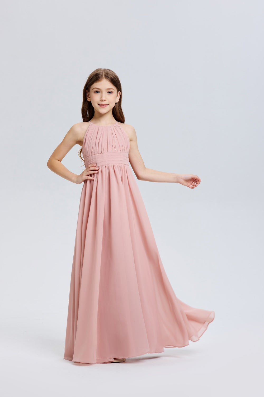 Stylish A-Line Halter Chiffon Flower Girl Dress