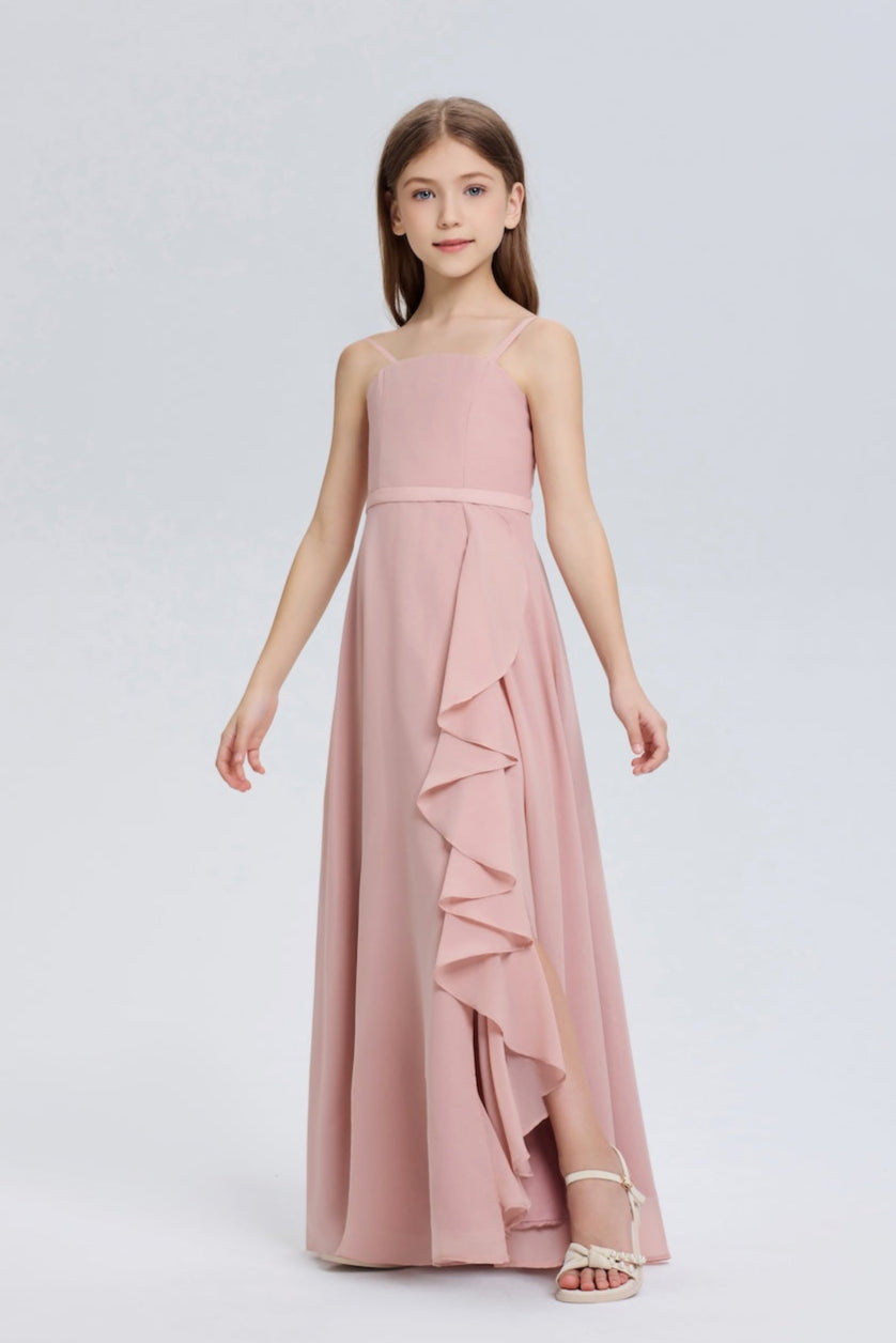 Charming Spaghetti Straps Chiffon Flower Girl Dress