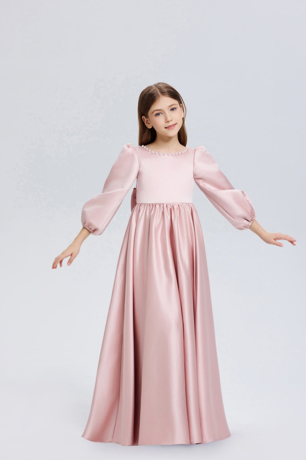 Graceful Princess Bows Chiffon Flower Girl Dress