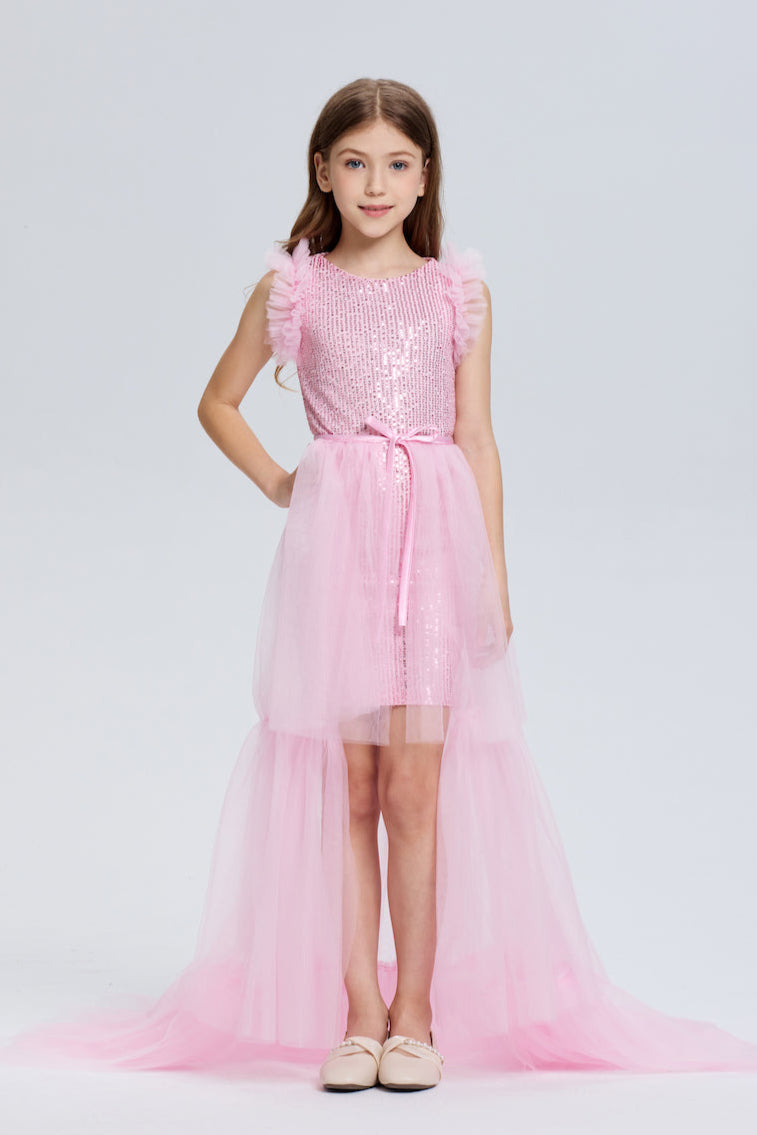 Sequined Sleeveless Fashion Flower Girl Dress