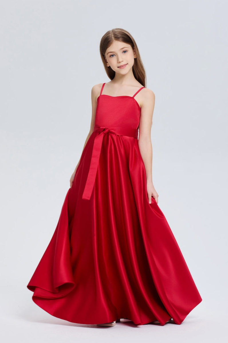 Romantic A-Line with Belt Chiffon Dress