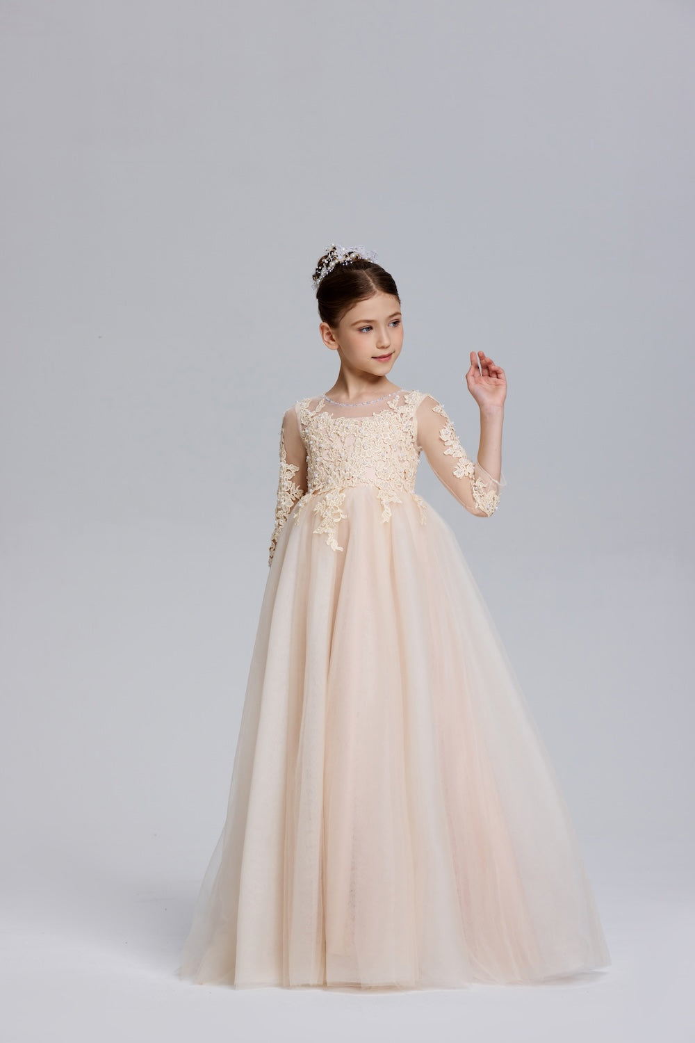 Elegant Princess A-Line Tulle Flower Girl Dress