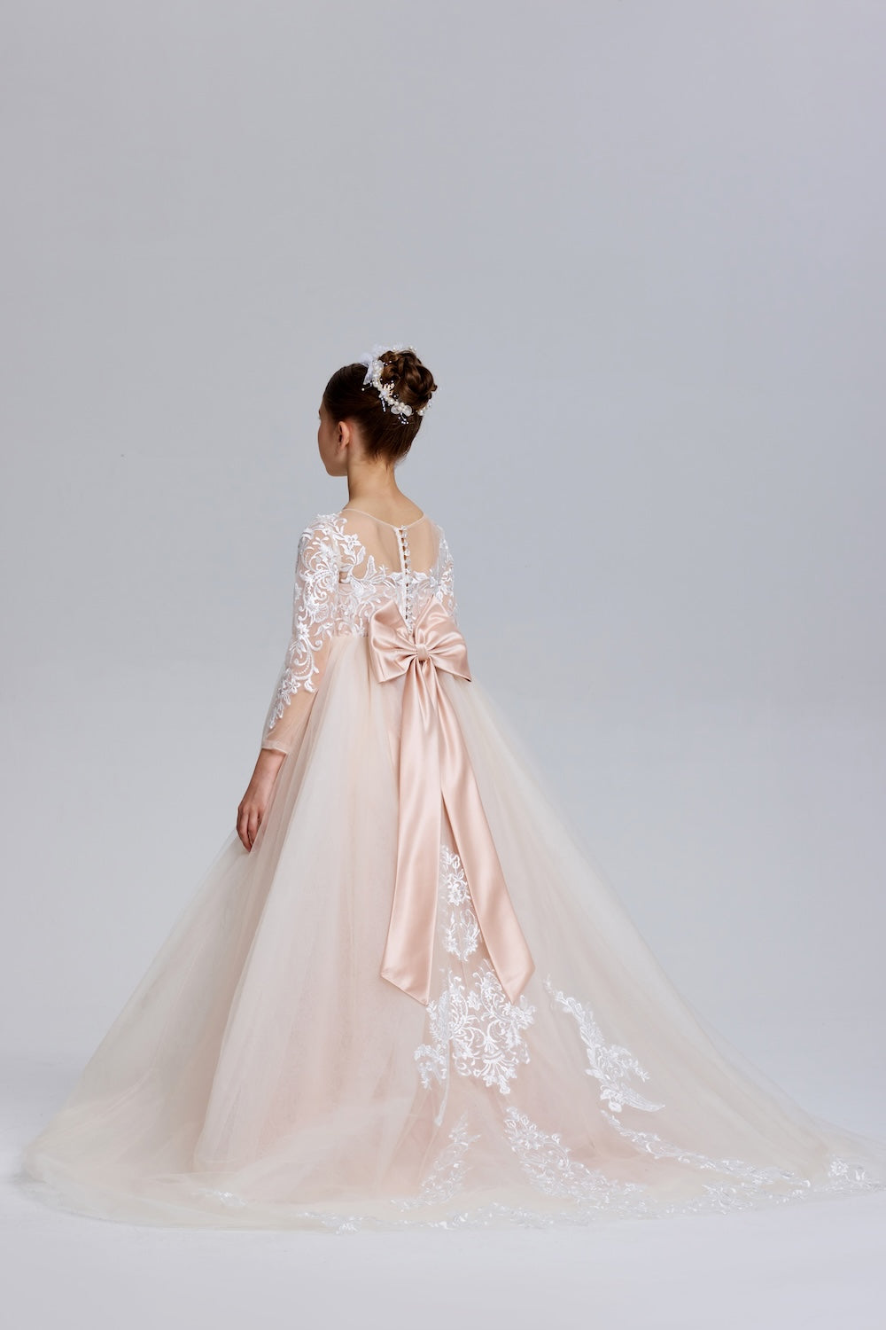 Romantic Bows A-Line Tulle Flower Girl Dress