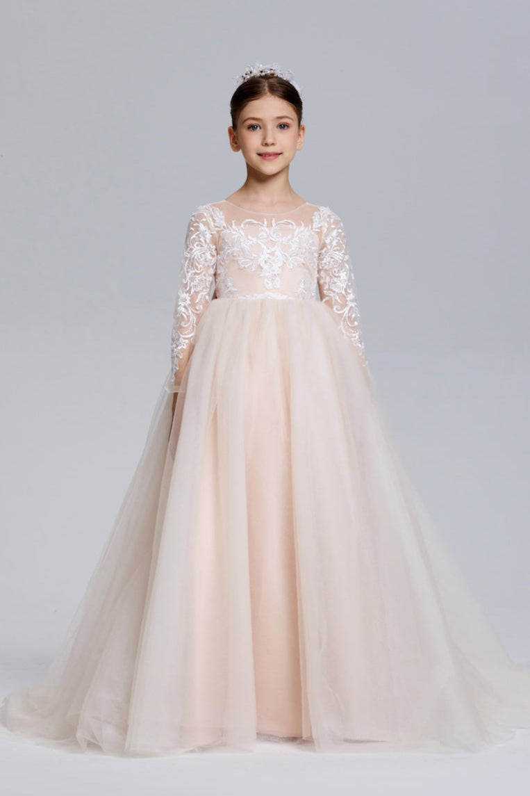 Romantic Bows A-Line Tulle Flower Girl Dress