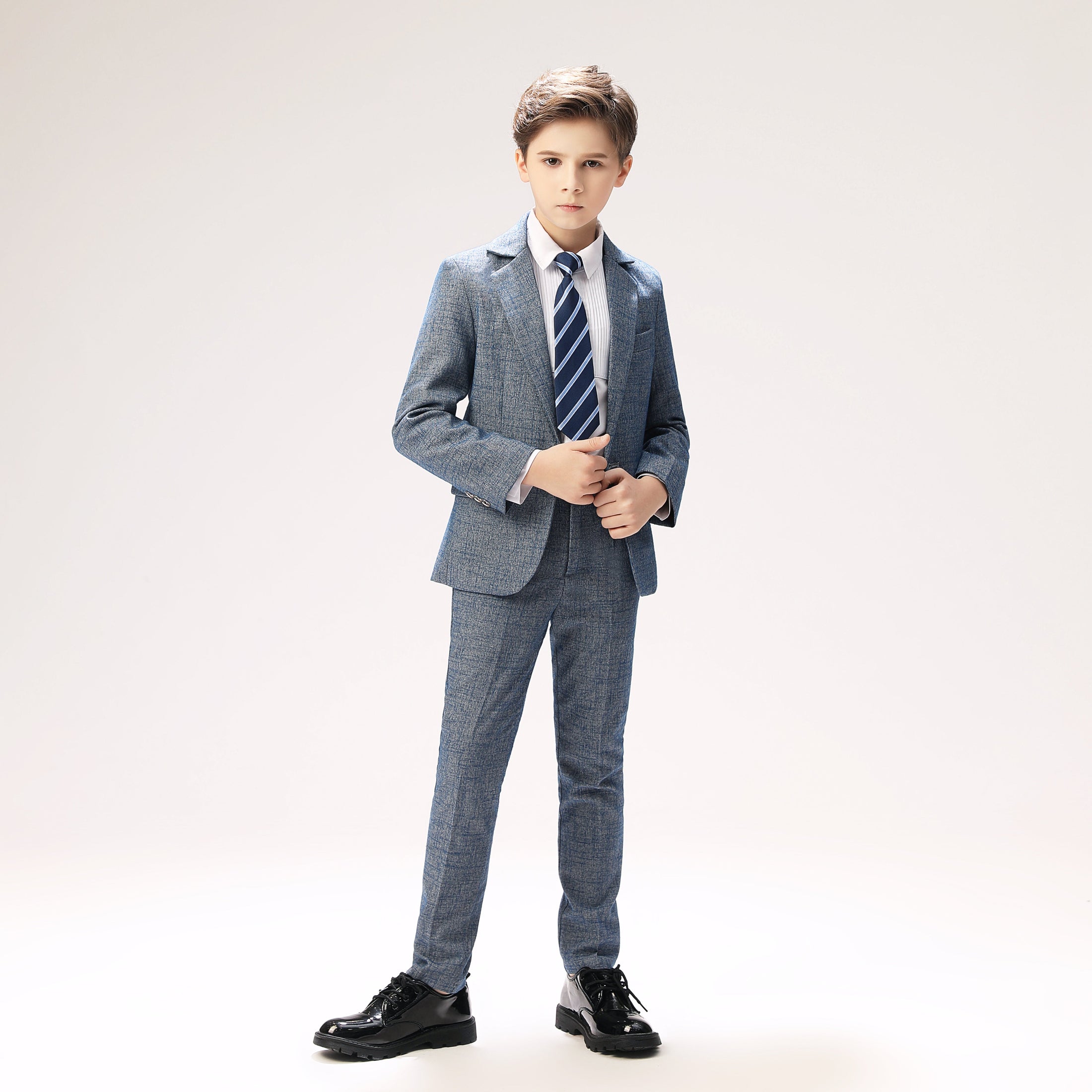 Grey Formal 5 Piece Boys Suits