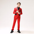 Charger l'image dans la visionneuse de la galerie, Red Classic Suits Set 5 Piece Boys Suits
