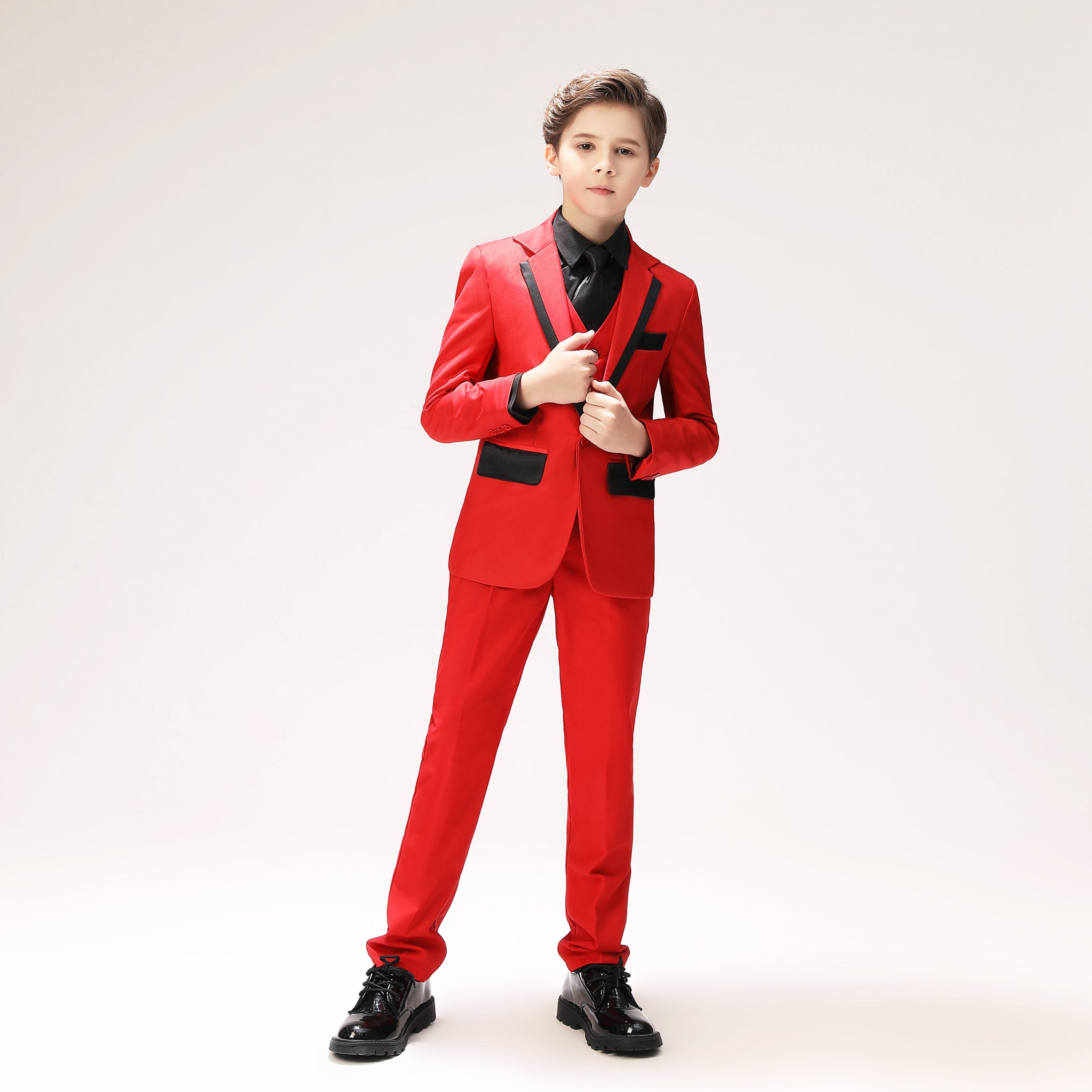 Red Classic Suits Set 5 Piece Boys Suits