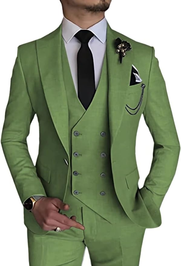 Double Breasted Suit One Button 3 Piece Men's Suit