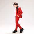 Cargar la imagen en la vista de la galería, Red Toddler Tuxedo 5 Pieces Wedding Outfit
