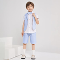 Load image into Gallery viewer, Summer Boys Suit 4Pcs Shirt Vest Shorts Tie Set
