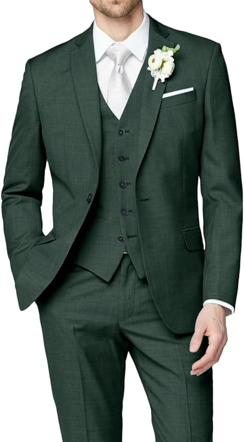 Wedding Groomsmen Prom Business 3 Piece Men's Suit