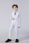 Cargar la imagen en la vista de la galería, White Slim 4 Piece Boy's Formal Suits With Vest+Pants+Shirt+Tie
