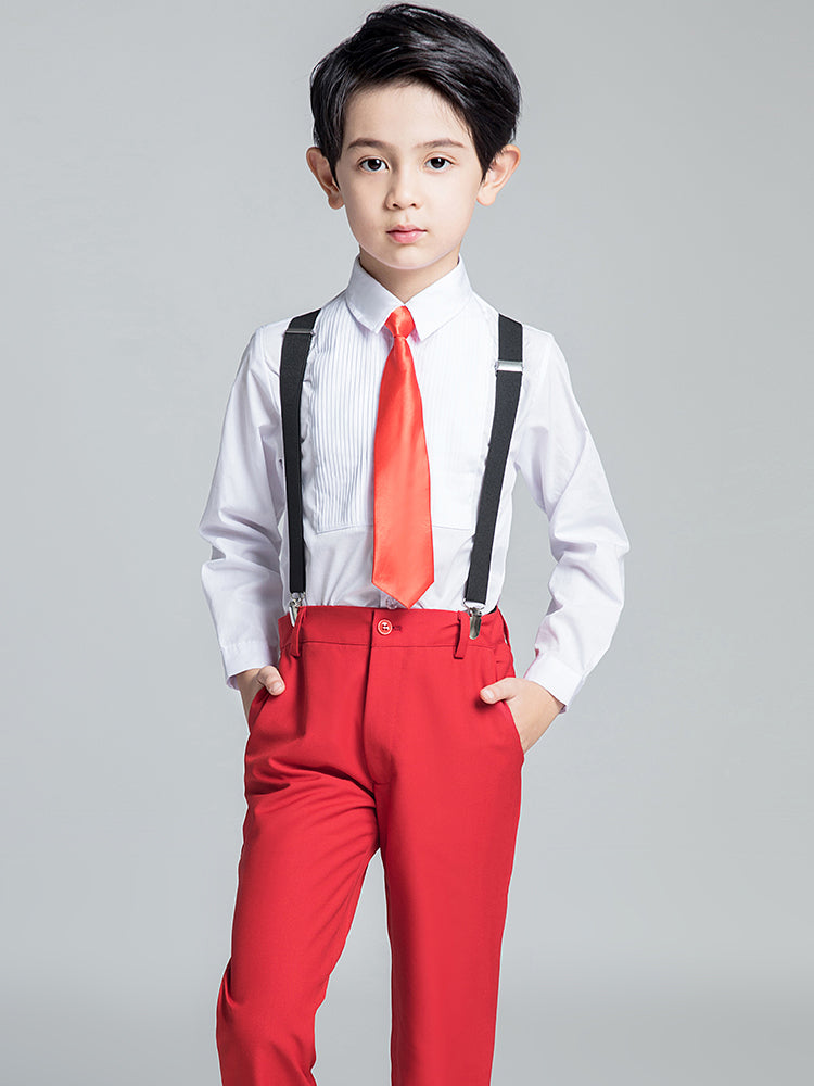 Red Classic Suits Set 5 Piece Boys Suits