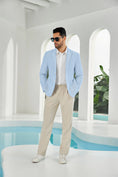 Bild in Galerie-Betrachter laden, Seersucker Striped Men's Summer Blazer
