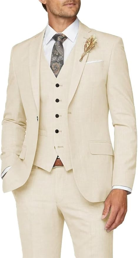 Formal Business Wedding Groom Prom Party 3 Piece Mens Suit